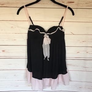 Victoria's Secret Black Ruffle Babydoll
